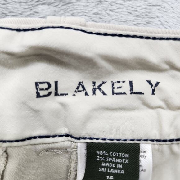 Eddie Bauer Pants Womens 16 Beige Blakely Wide Leg Chino Stretch Cotton Casual - Picture 6 of 14